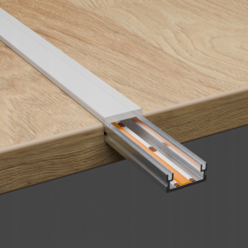 Inbouwprofiel voor LED-strips 1 m zilver/wit