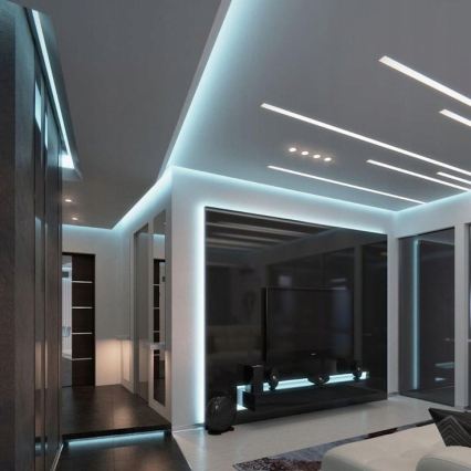 Inbouwprofiel voor LED-strips 1 m zwart/helder