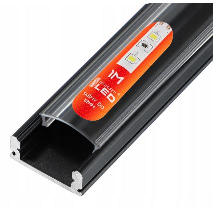 Inbouwprofiel voor LED-strips 1 m zwart/helder
