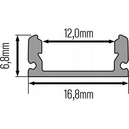 Inbouwprofiel voor LED-strips 1 m zwart/helder