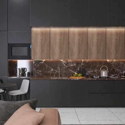 Inbouwprofiel voor LED-strips 1 m zwart/wit