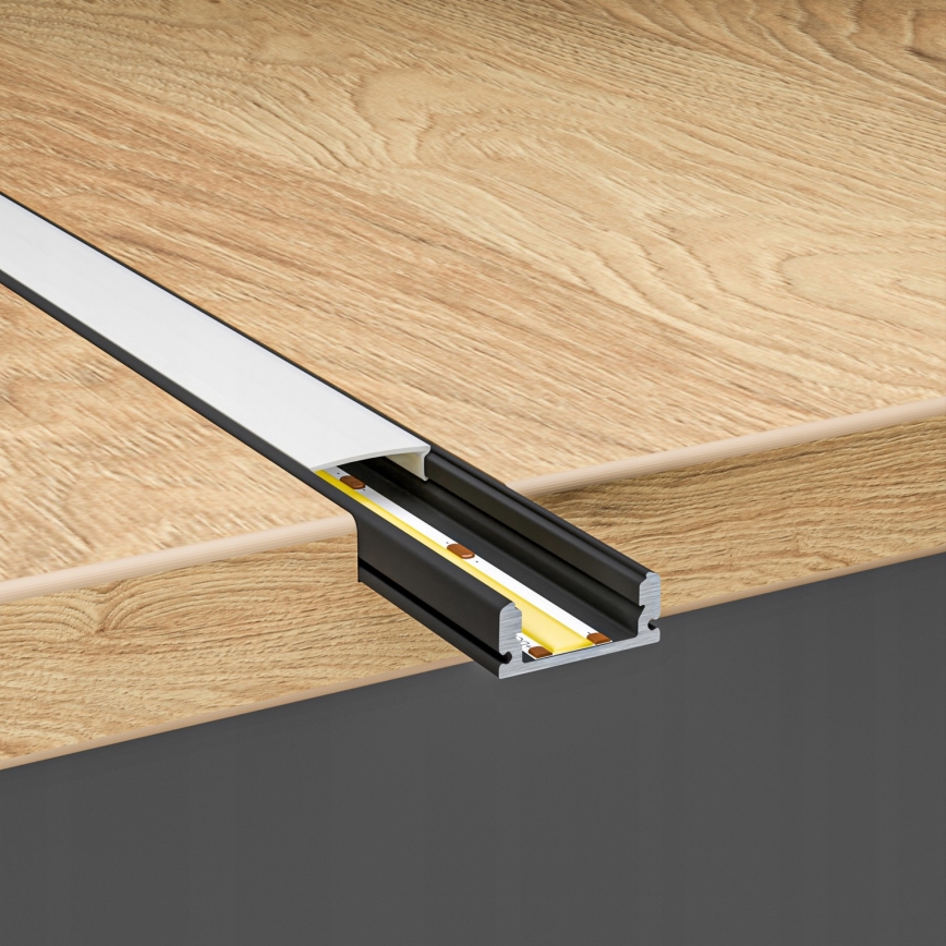 Inbouwprofiel voor LED-strips 1 m zwart/wit