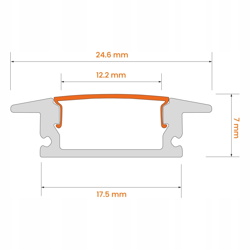 Inbouwprofiel voor LED-strips 1 m zwart/wit