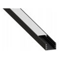 Inbouwprofiel voor LED-strips, 1 m, zwart/wit