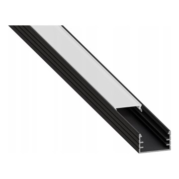 Inbouwprofiel voor LED-strips, 1 m, zwart/wit