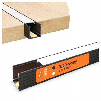 Inbouwprofiel voor LED-strips 1 m zwart/wit