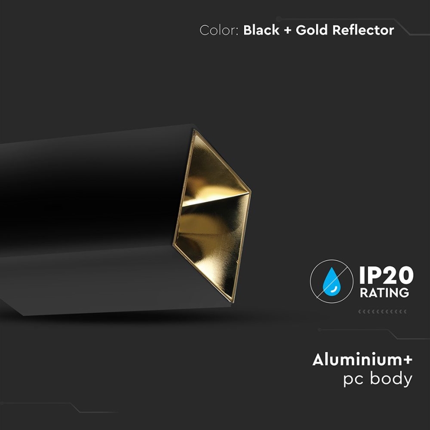 Inbouwspot 1xGU10/35W/230V zwart/goud