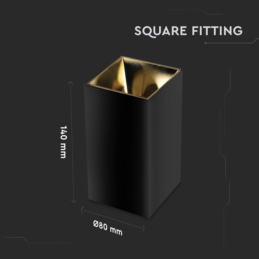 Inbouwspot 1xGU10/35W/230V zwart/goud