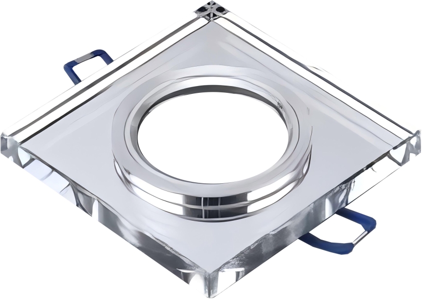 Inbouwspot 1xGU10/MR16/10W/230V 9x9 cm glanzend chroom