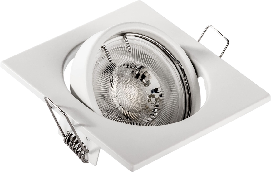 Inbouwspot 1xGU10/MR16/10W/230V 9x9 cm wit