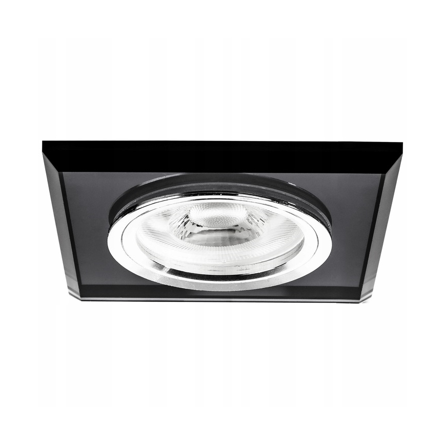 Inbouwspot 1xGU10/MR16/10W/230V 9x9 cm zwart