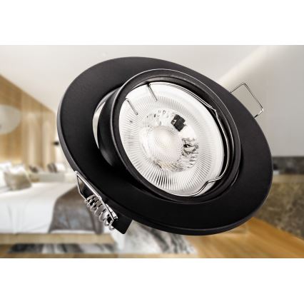 Inbouwspot 1xGU10/MR16/10W/230V Ø 9 cm zwart