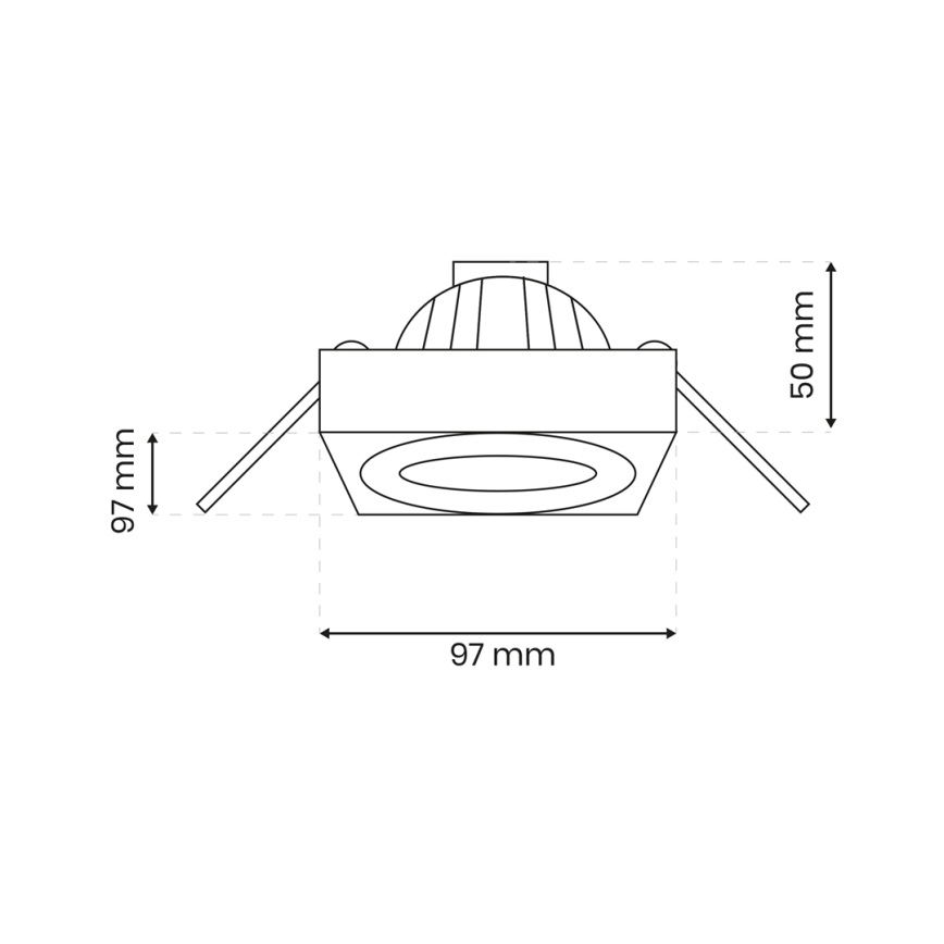 Inbouwspot NUSA 1xGU5,3/MR16/50W/12V hoekig wit