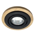 Inbouwspot TOBBY 1xGU10/20W/230V Ø 11,5 cm eiken/zwart