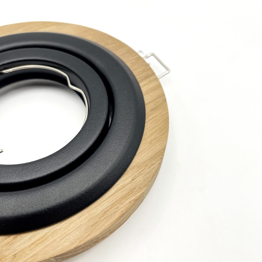 Inbouwspot TOBBY 1xGU10/20W/230V Ø 11,5 cm eiken/zwart