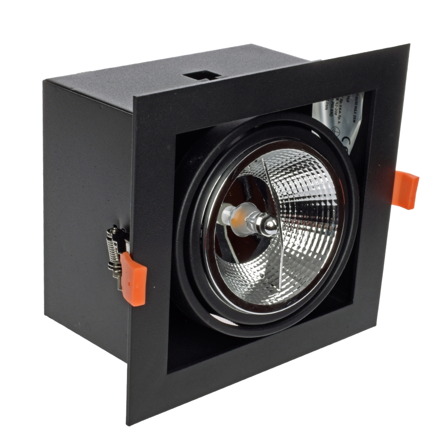 Inbouwverlichting PLAZA AR111 1xGU10/12W/230V zwart