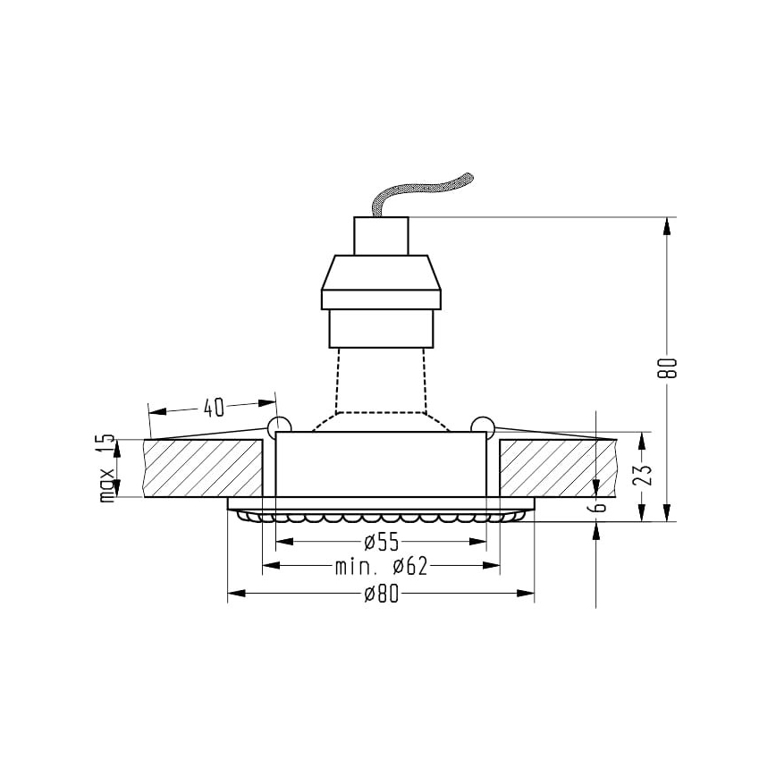 Inbouwverlichting SOC 1xGU10/50W/230V