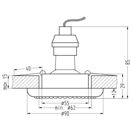 Inbouwverlichting SOC 1xGU10/50W/230V