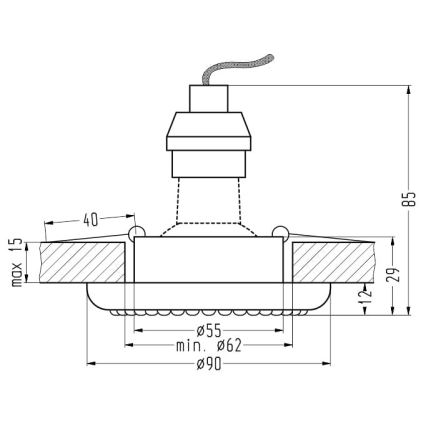 Inbouwverlichting SOC 1xGU10/50W/230V