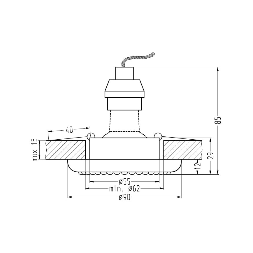 Inbouwverlichting SOC 1xGU10/50W/230V