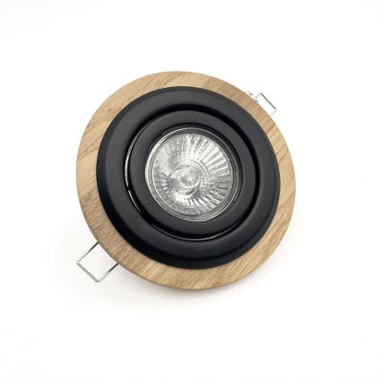 Inbouwverlichting TOBBY 1xG9/20W/230V diameter 11,5 cm eiken/zwart
