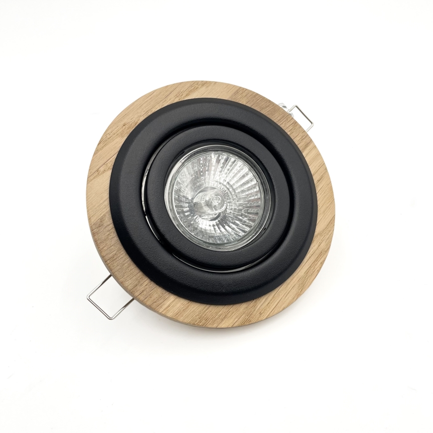 Inbouwverlichting TOBBY 1xG9/20W/230V diameter 11,5 cm eiken/zwart