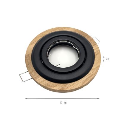 Inbouwverlichting TOBBY 1xG9/20W/230V diameter 11,5 cm eiken/zwart