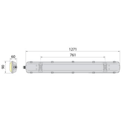 Industrie TL-Buis 2xG13/18W/230V IP65 1270 mm