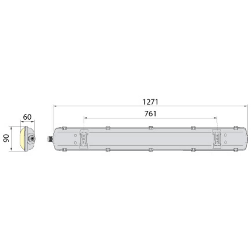 Industrie TL-Buis 2xG13/18W/230V IP65 1270 mm