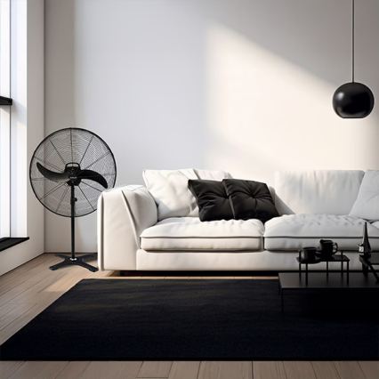 Industriële staande ventilator 115W/230V 188 cm zwart