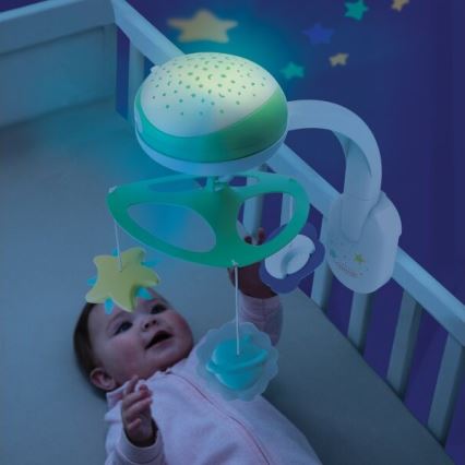 Infantino - Baby wieg mobiel met melody 3in1 3xAA groen