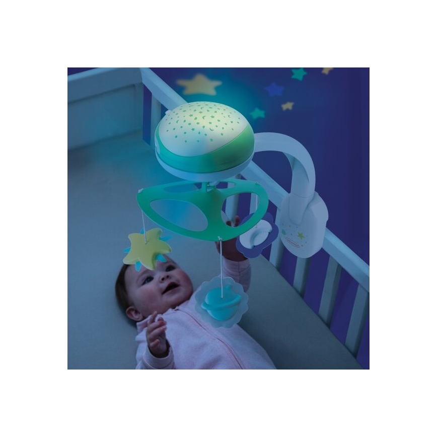 Infantino - Baby wieg mobiel met melody 3in1 3xAA groen
