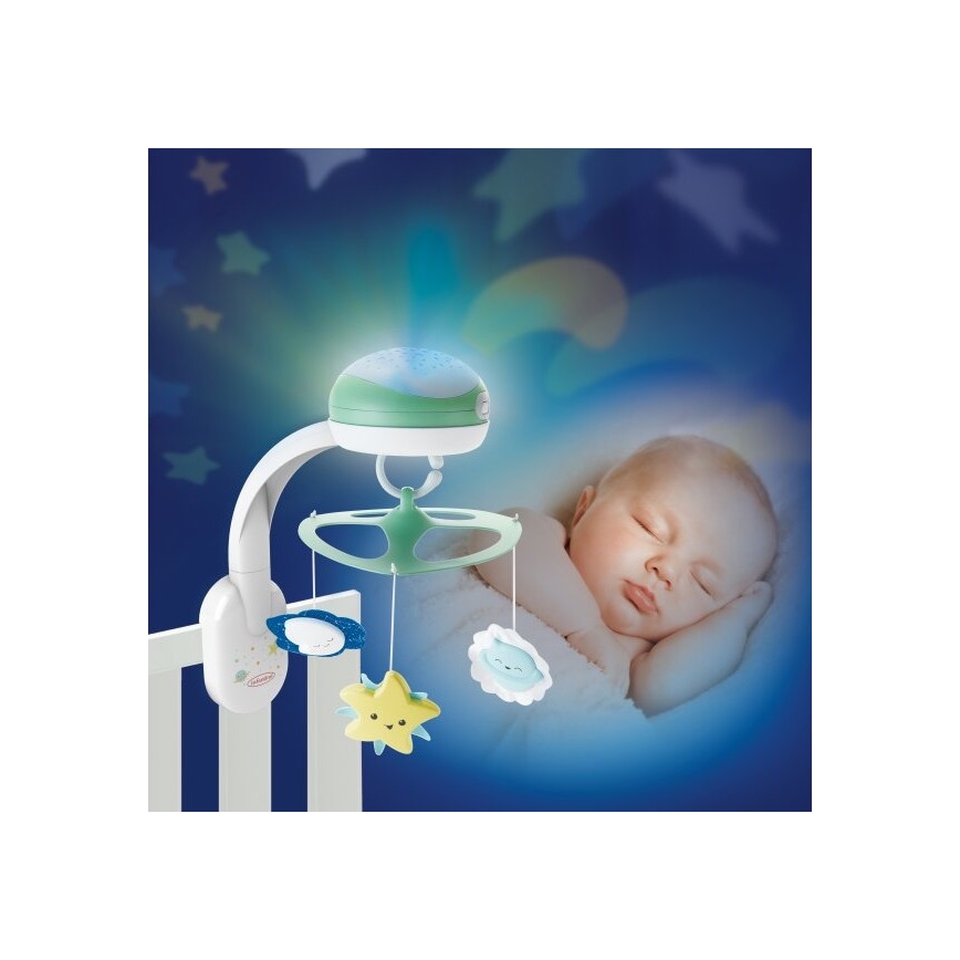 Infantino - Baby wieg mobiel met melody 3in1 3xAA groen
