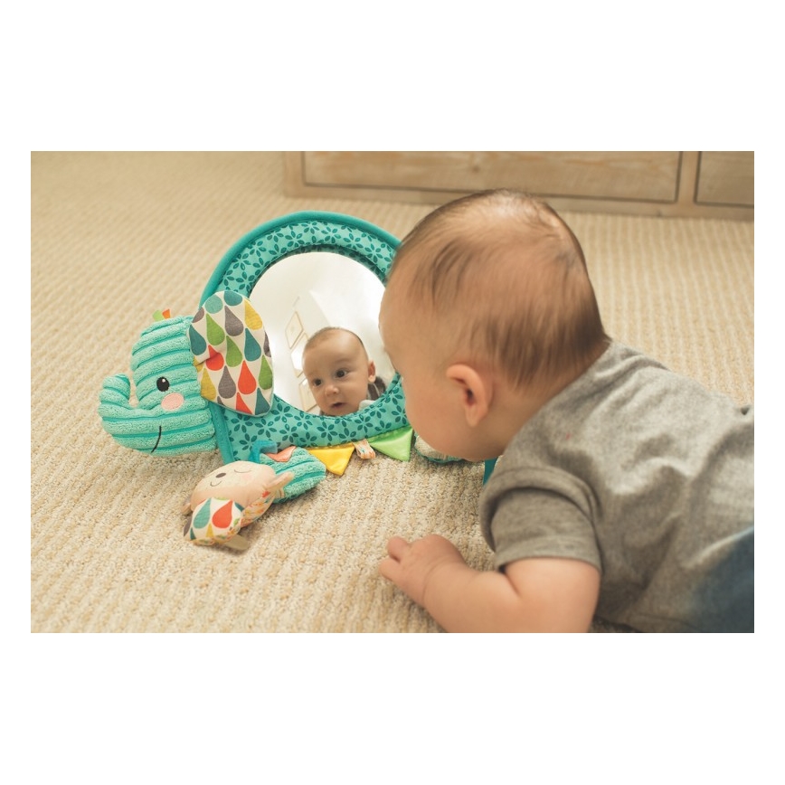 Infantino - Hanging toy met activities en spiegel olifant