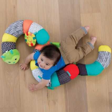Infantino - Kinderen tummy time pillow 2in1 rups
