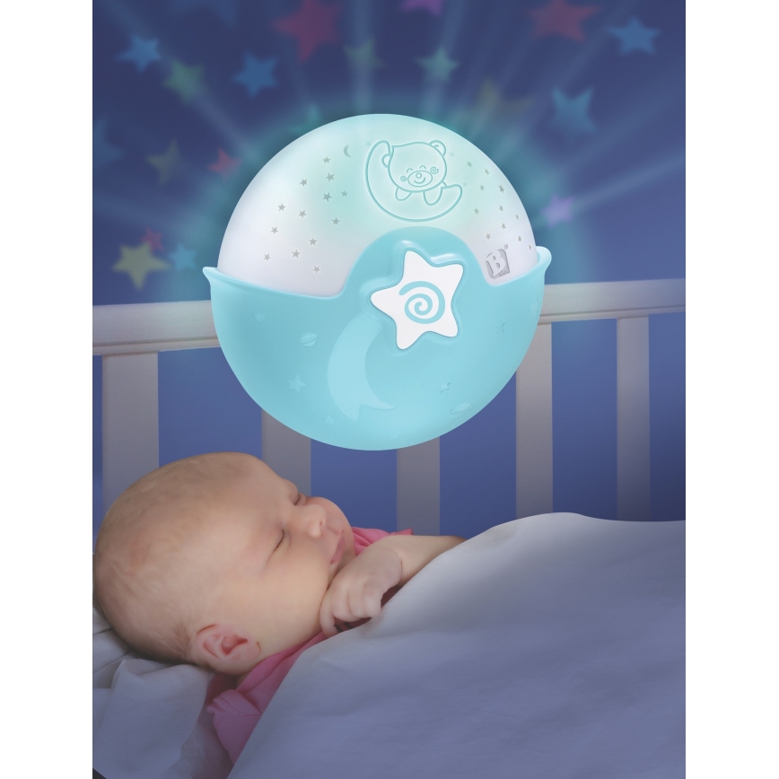 Infantino - Kinderlampje met projector 3xAA blauw