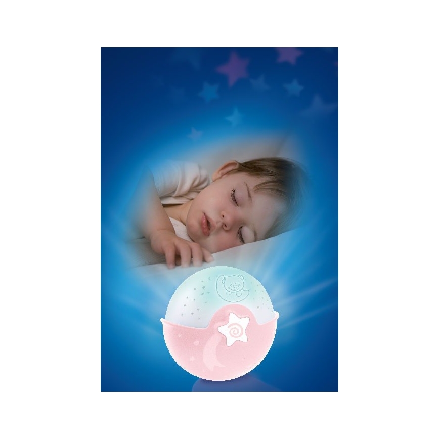 Infantino - Kinderlampje met projector 3xAA roze