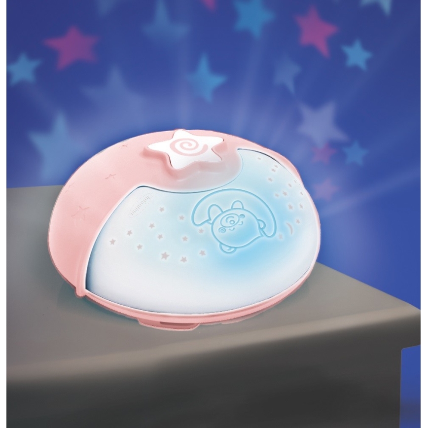 Infantino - Kinderlampje met projector 3xAA roze