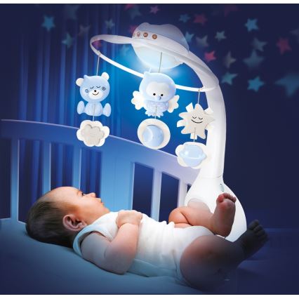 Infantino - Muziekmobiel 3-in-1 voor wieg met melodie 3xAAA blauw