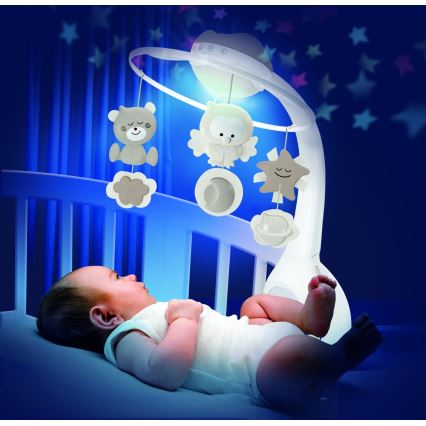 Infantino - Wiegmobiel met melodie 3in1 3xAAA bruin