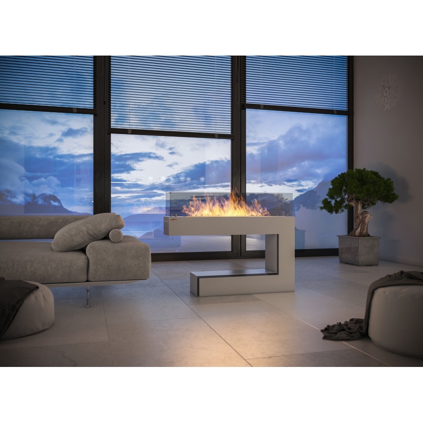 InFire - BIO open haard 110x85,5 cm 3kW wit