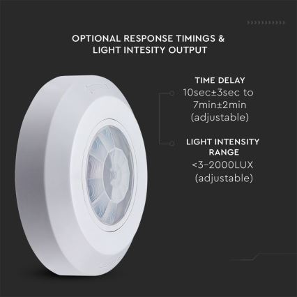 Infrarood bewegingssensor 360° 200W/230V wit