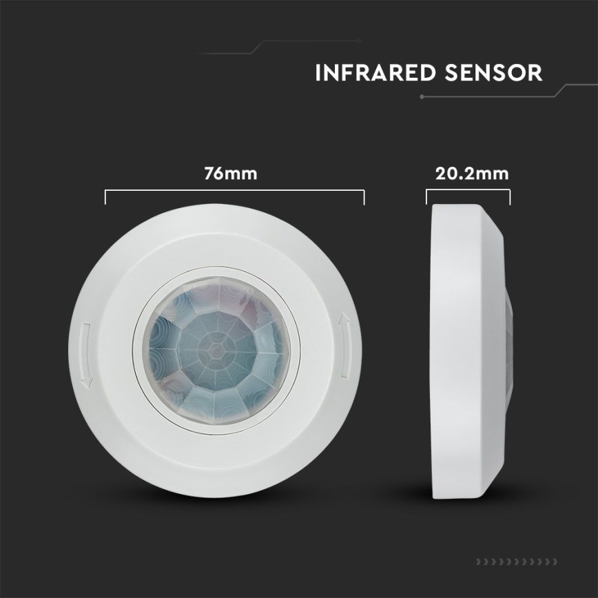 Infrarood bewegingssensor 360° 200W/230V wit