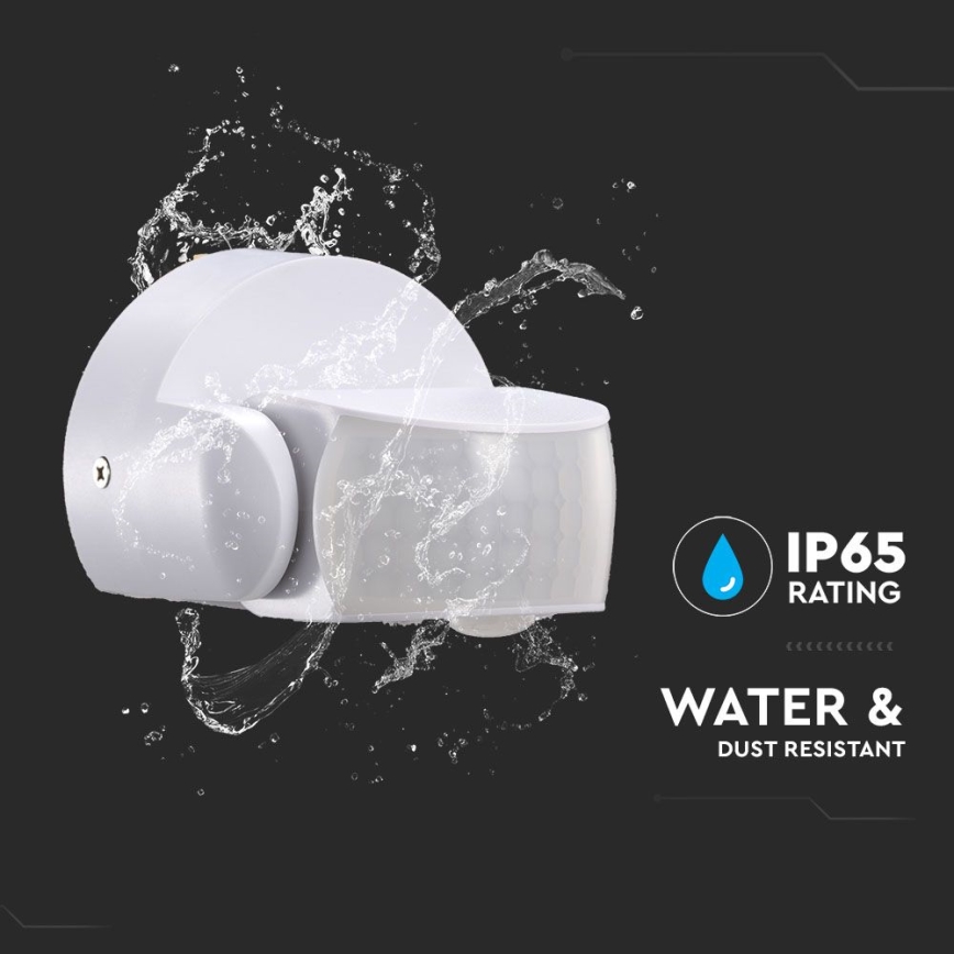 Infrarood bewegingssensor voor buiten 180/360° 600W/230V IP65 wit