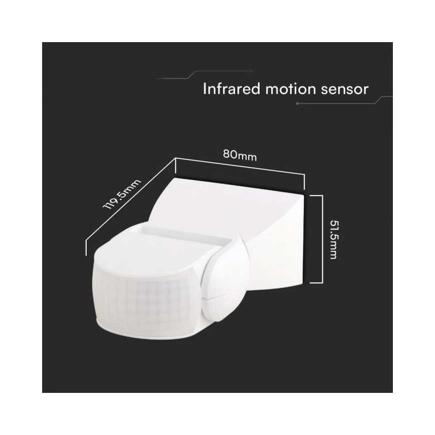 Infrarood bewegingssensor voor buiten 180° 230V IP65 wit