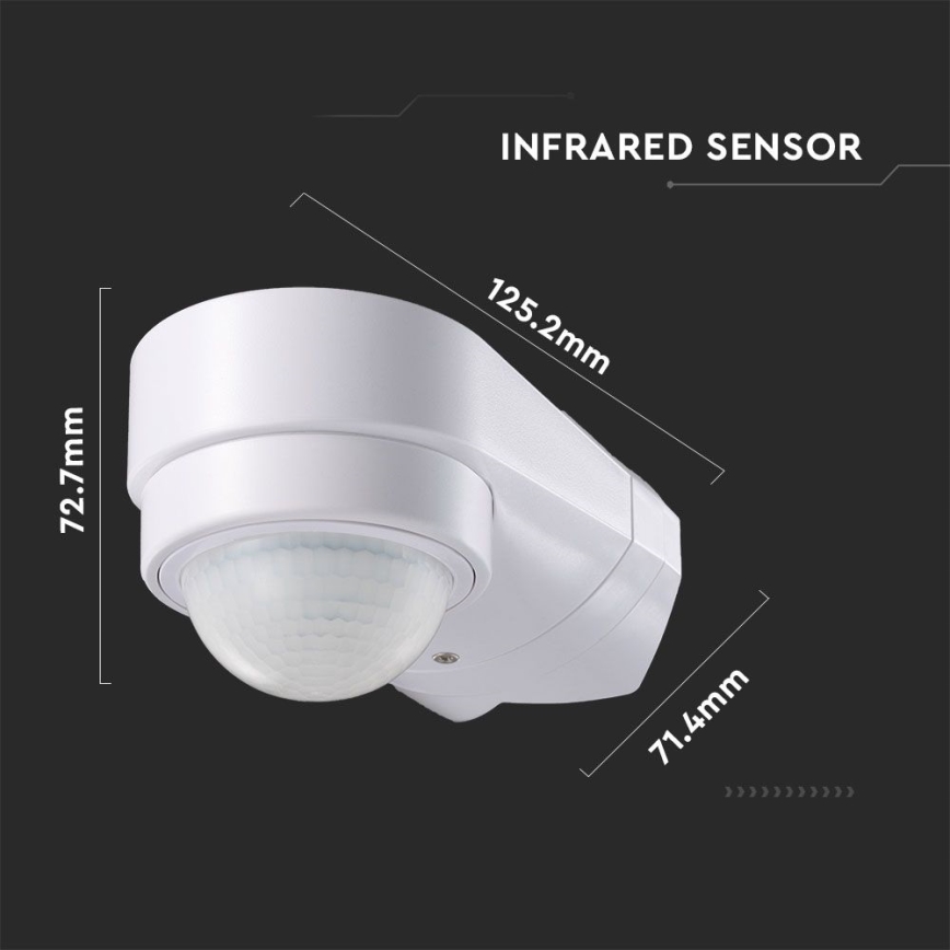 Infrarood bewegingssensor voor buiten 240° 600W/230V IP65 wit