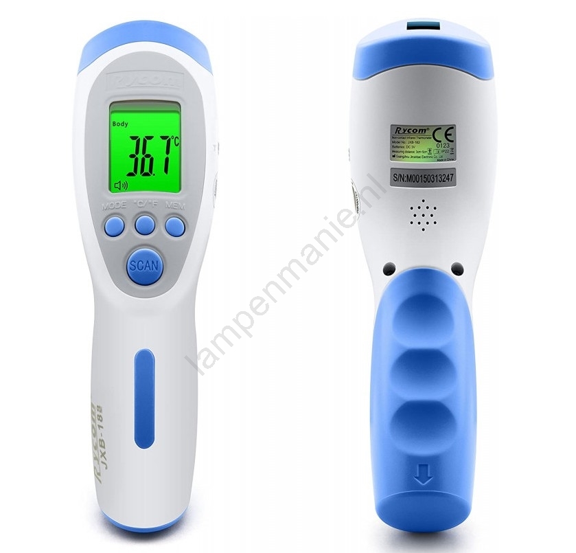 Infrarood Thermometer zonder contact JXB182 2×AA Lampenmanie