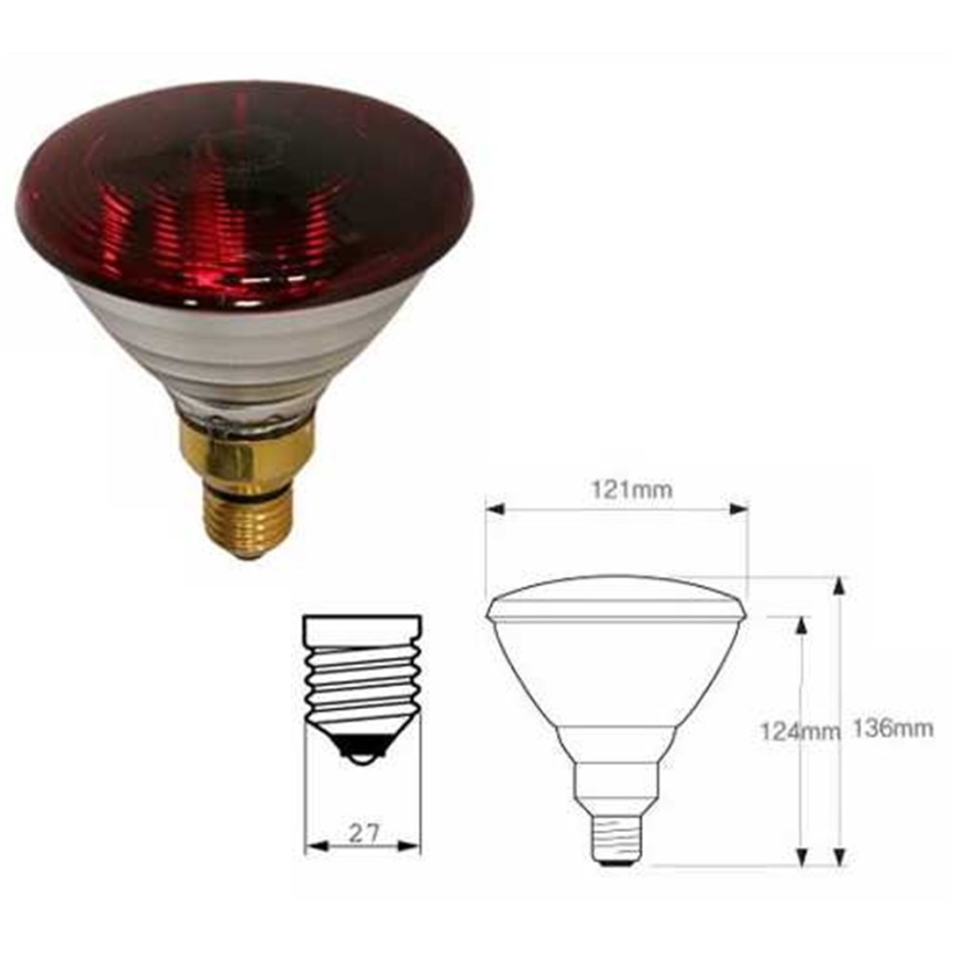 Infraroodlamp met dikke wand PHILIPS PAR38 E27/150W/230V