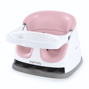 Ingenuity - BABY BASE 2-in-1 kinderzitkussen voor eetkamerstoel, roze