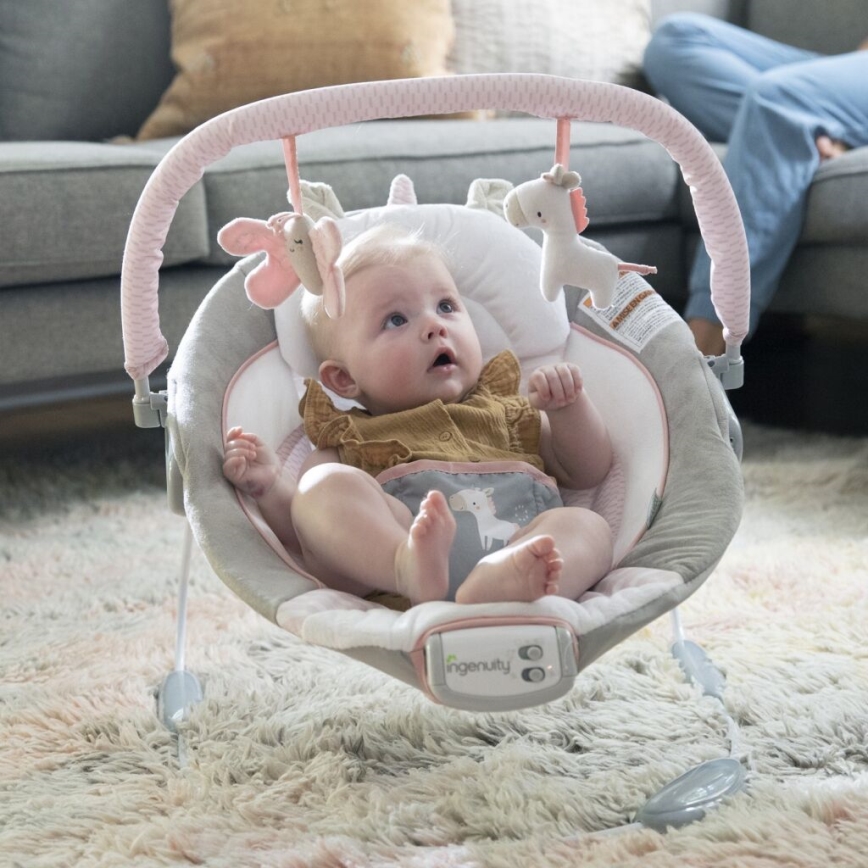 Ingenuity - Baby vibrerend ligbed met melodie FLORA THE UNICORN 3xC